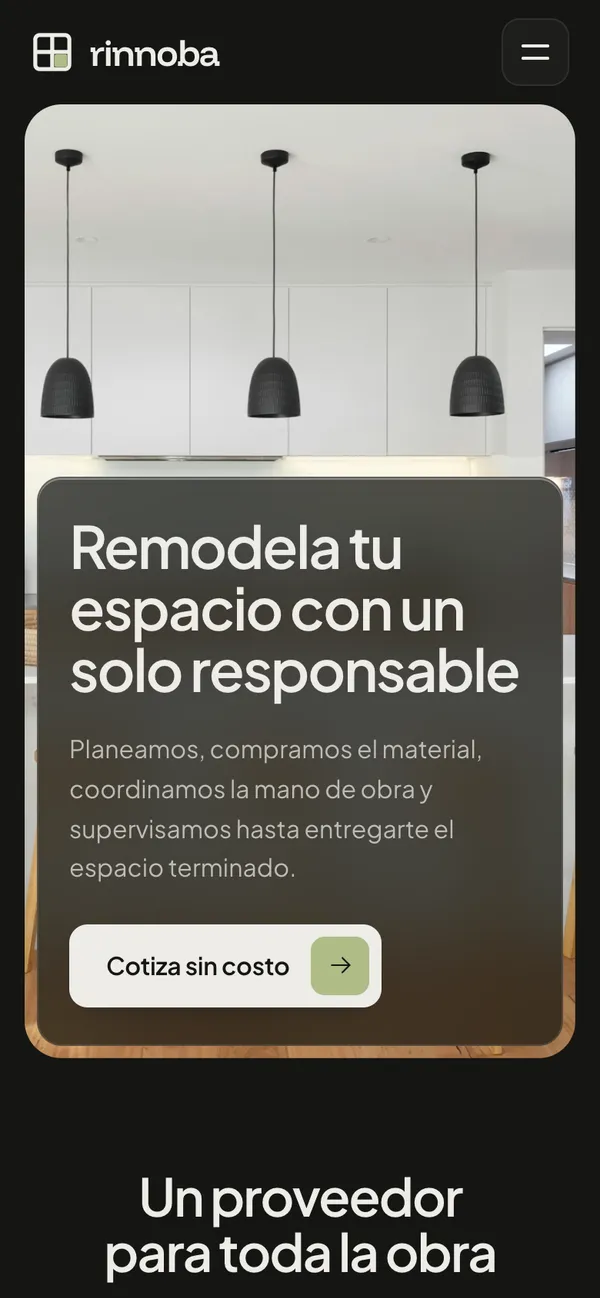 Sitio de Rinnoba en celular